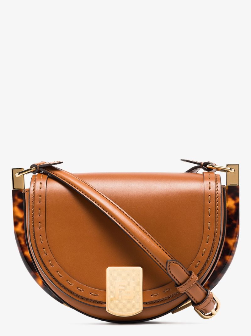 Brown Moonlight Leather Cross Body Bag