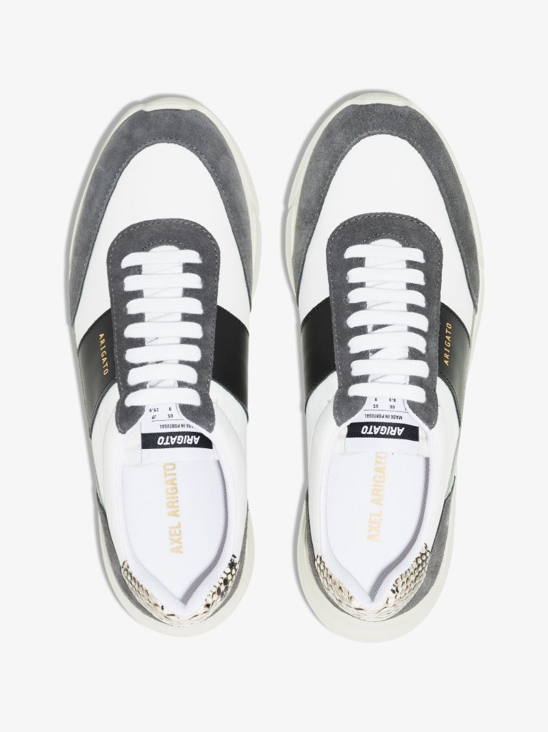 White and Black Genesis Low Top Sneakers