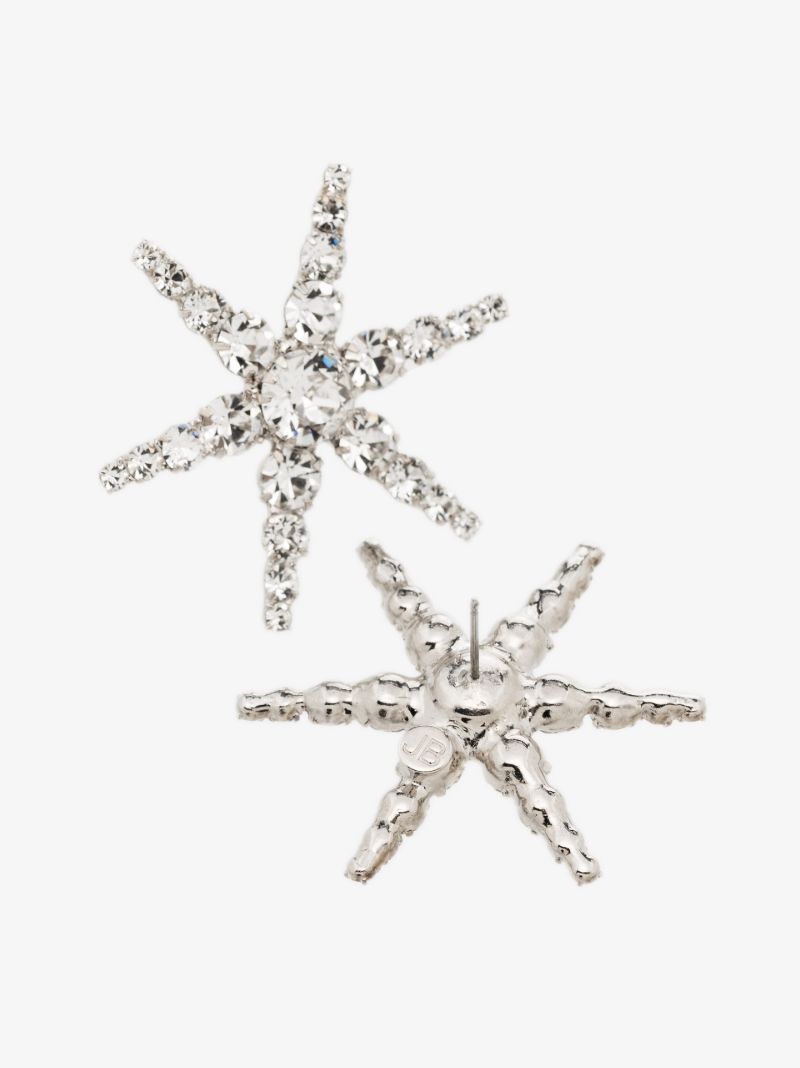 Silver Tone Polaris Crystal Stud Earrings