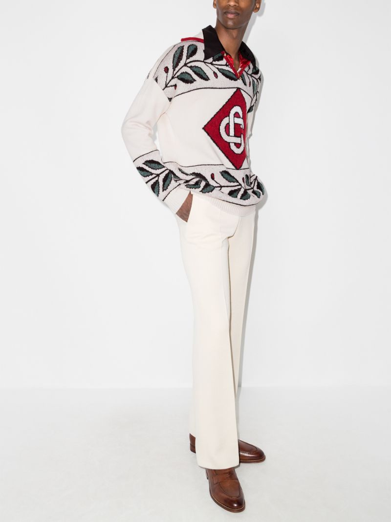 Diamond Intarsia Wool Sweater