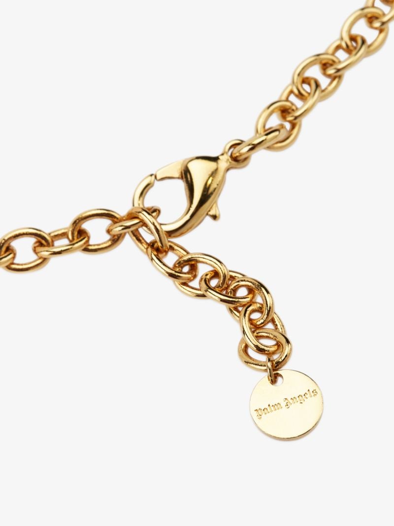 Gold Tone Logo Chain Necklace