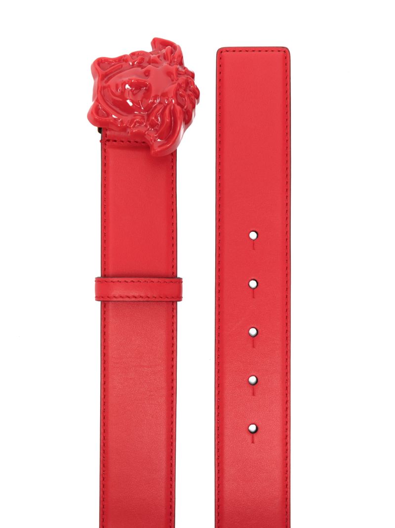 Red La Medusa Leather Belt