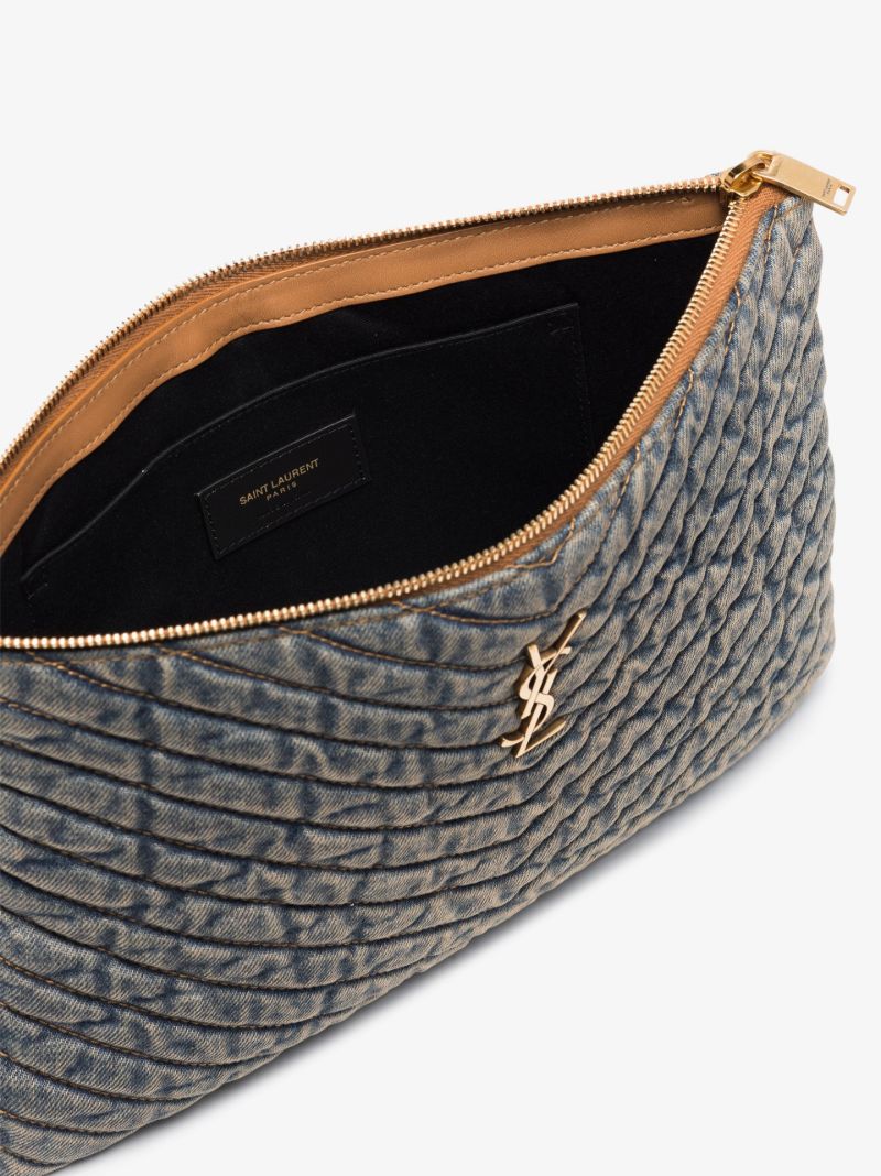 Monogram Quilted Denim Tablet Pouch