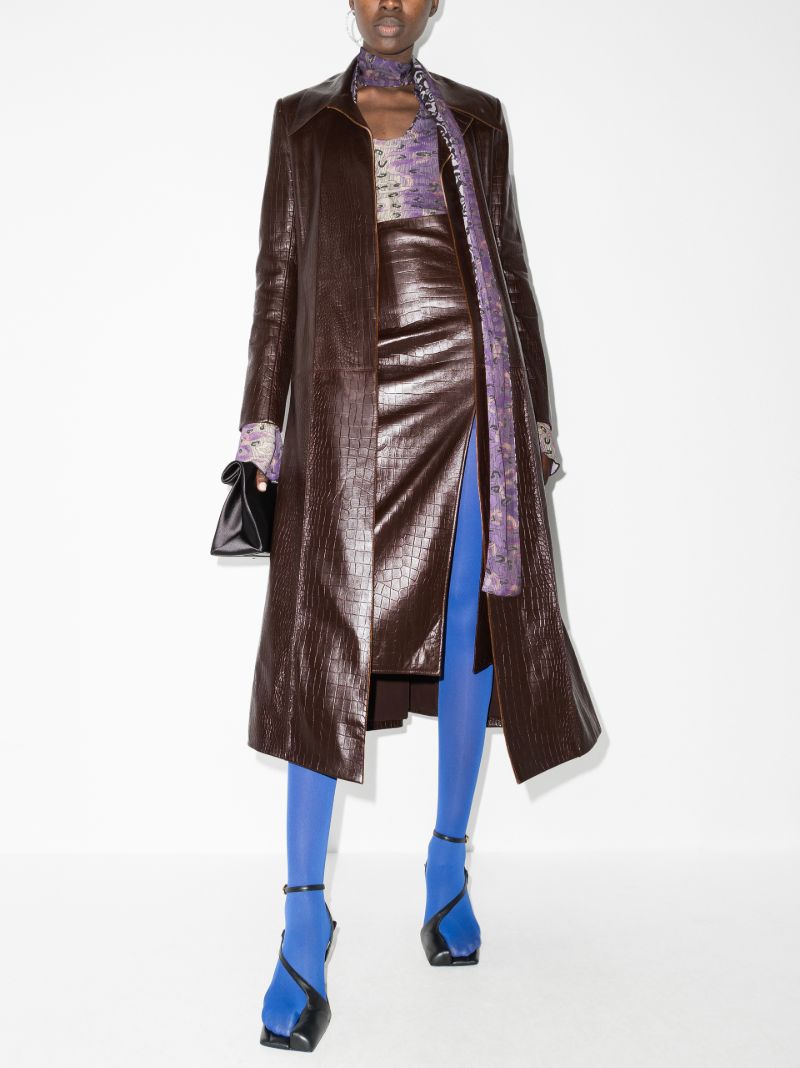 Fonda Mock Croc Leather Skirt