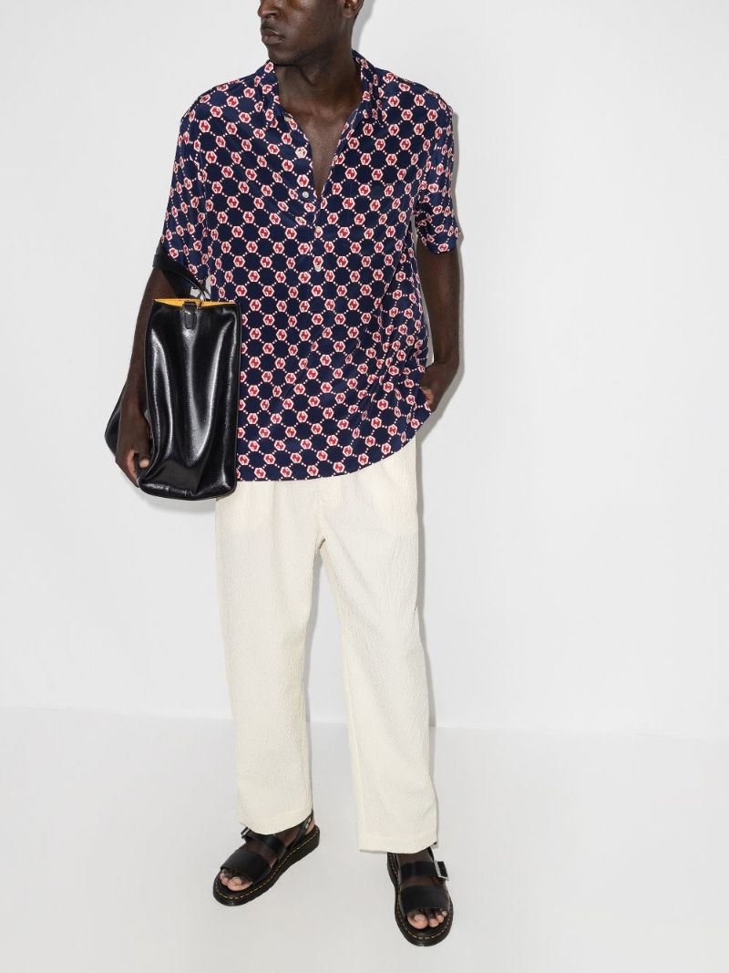 Monogram-print Short-sleeve Shirt