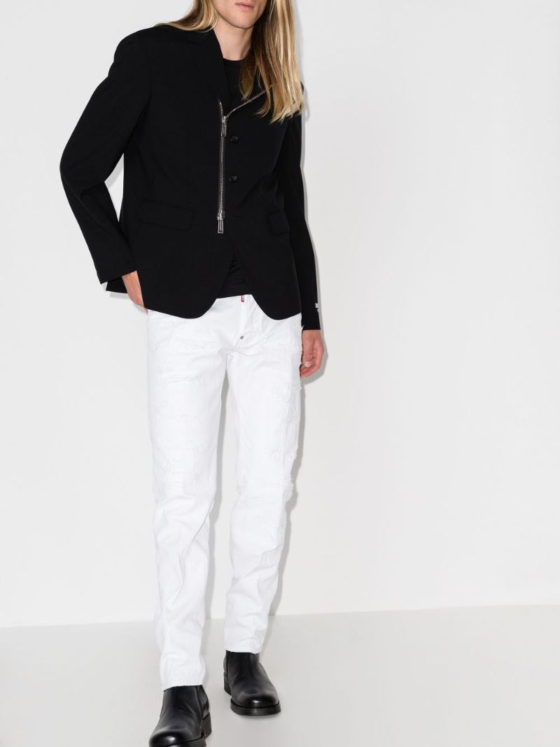 Zipped Single-breasted Blazer