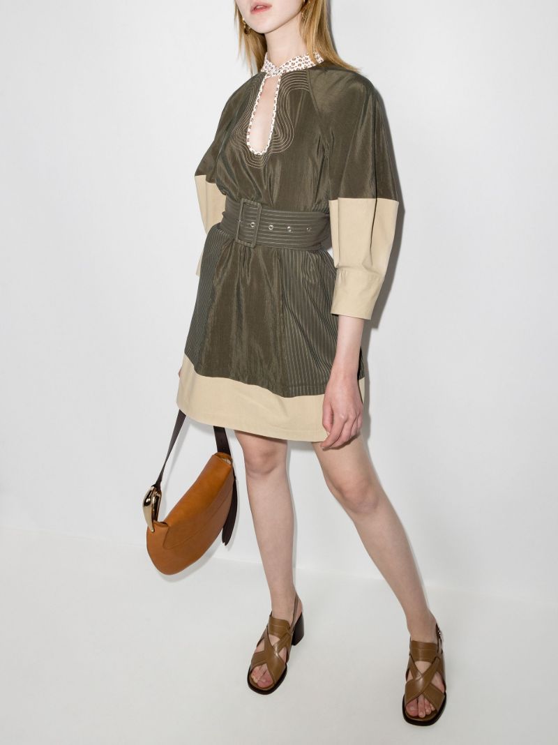 Keyhole Puff Sleeve Mini Dress