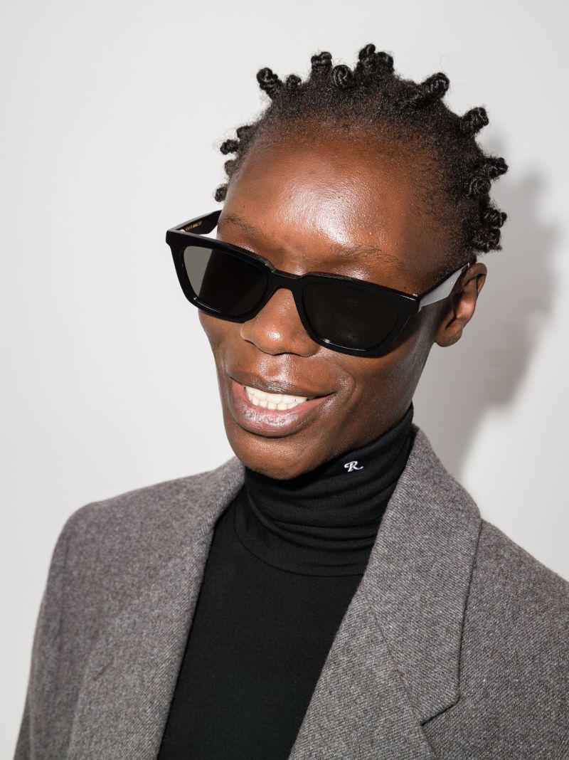 Black Gentle Again Rectangular Sunglasses