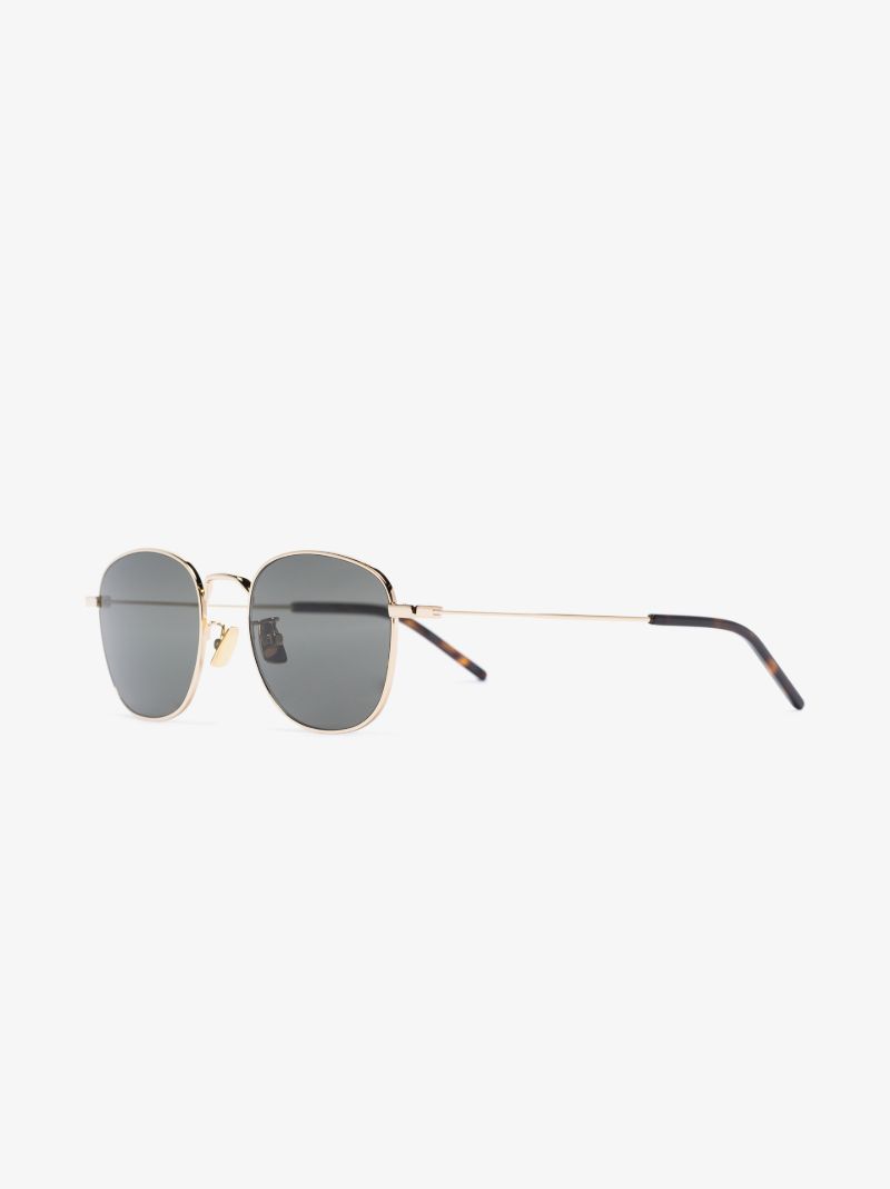Gold Tone Round Sunglasses