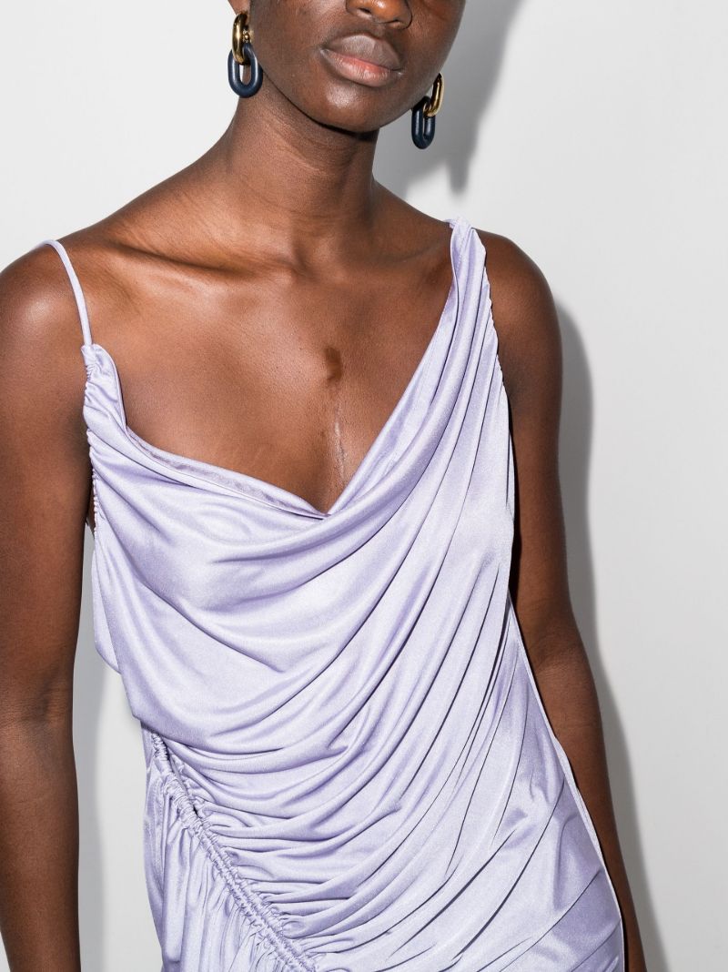 Asymmetric Ruched Mini Dress
