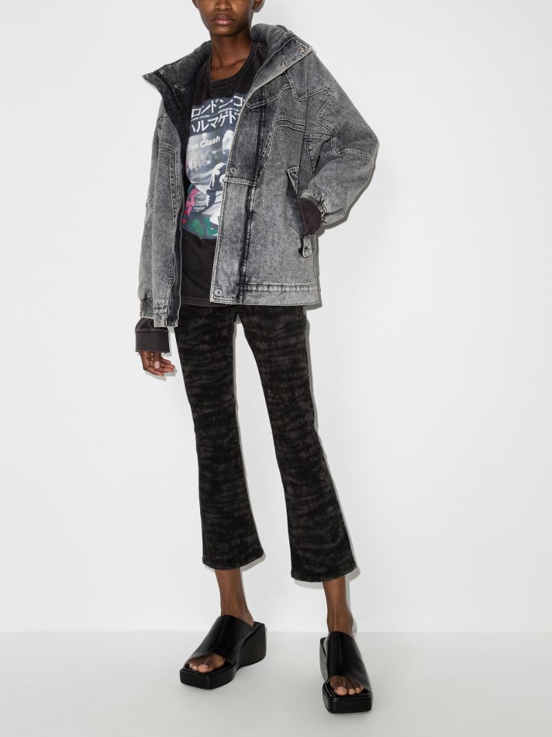 Zebra Print Kick Flare Jeans