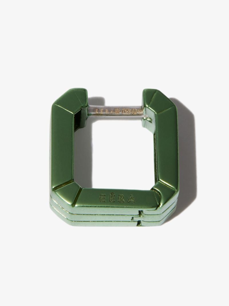 18k White Gold Square Mini Hoop Earring
