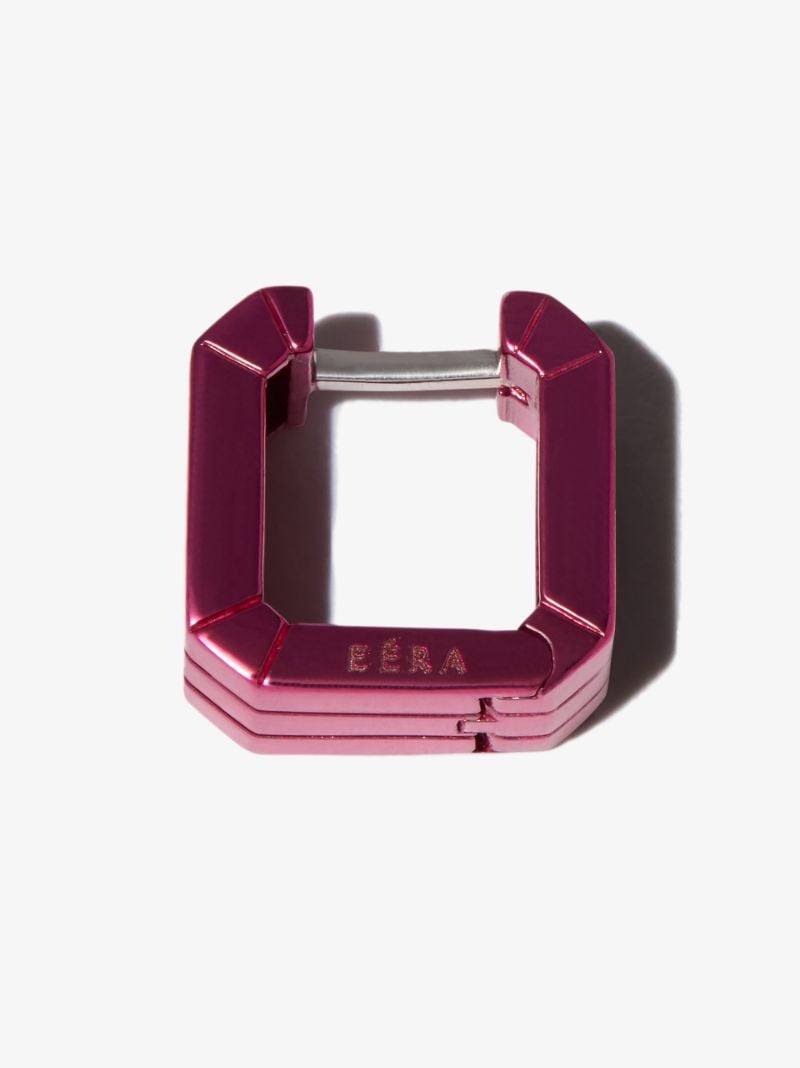 18k White Gold Square Mini Hoop Earring