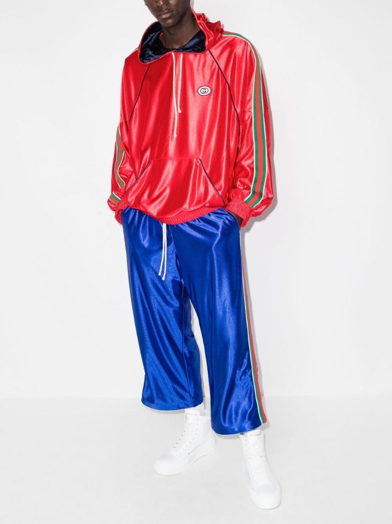 Red Web Stripe Hoodie
