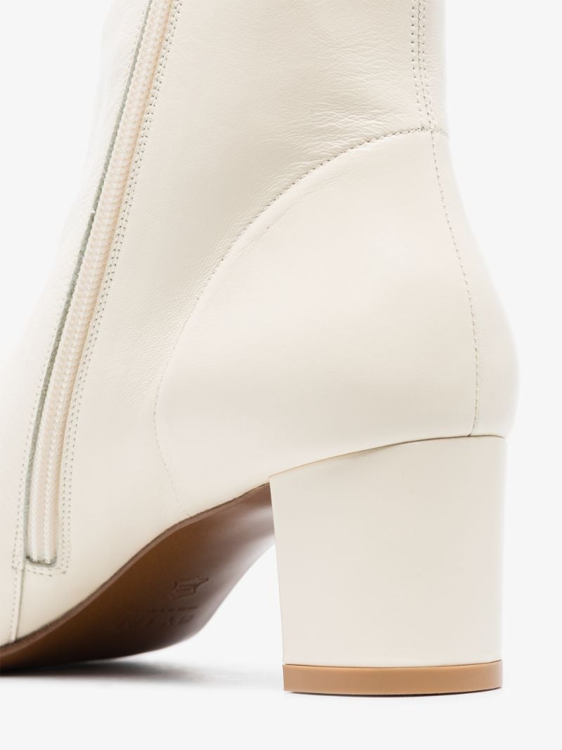 White Sofia 50 Leather Ankle Boots