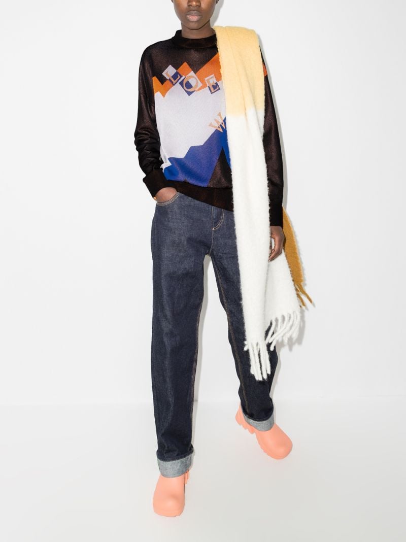 Colour Block Logo Intarsia Sweater