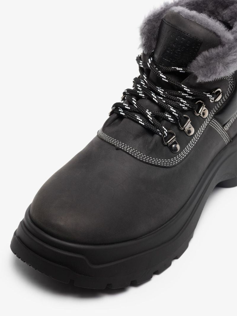 Black Leather Hiking Boots