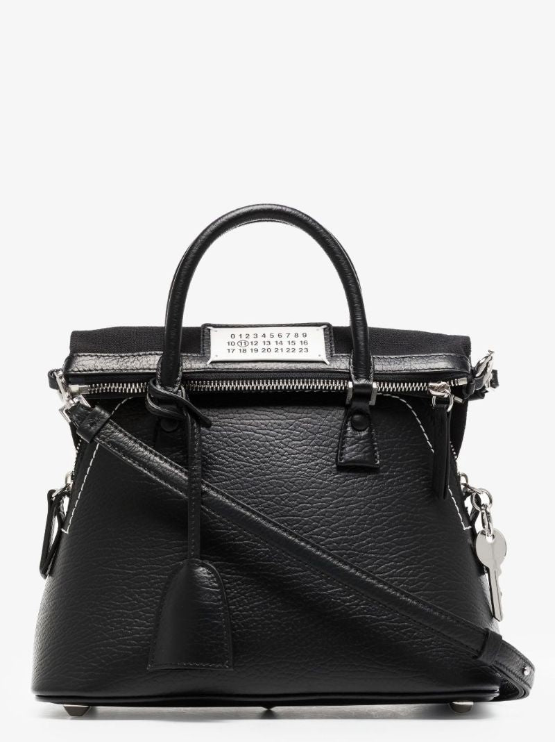 Black 5ac Mini Leather Tote Bag