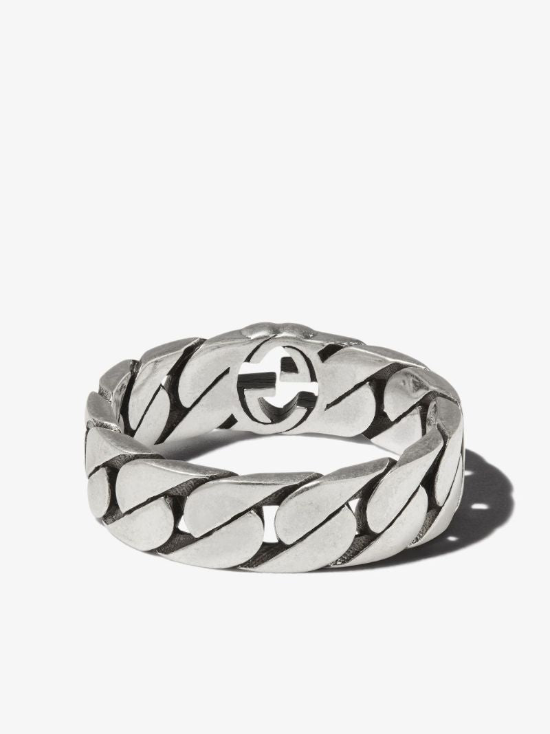 Sterling Silver Interlocking G Thin Band Ring