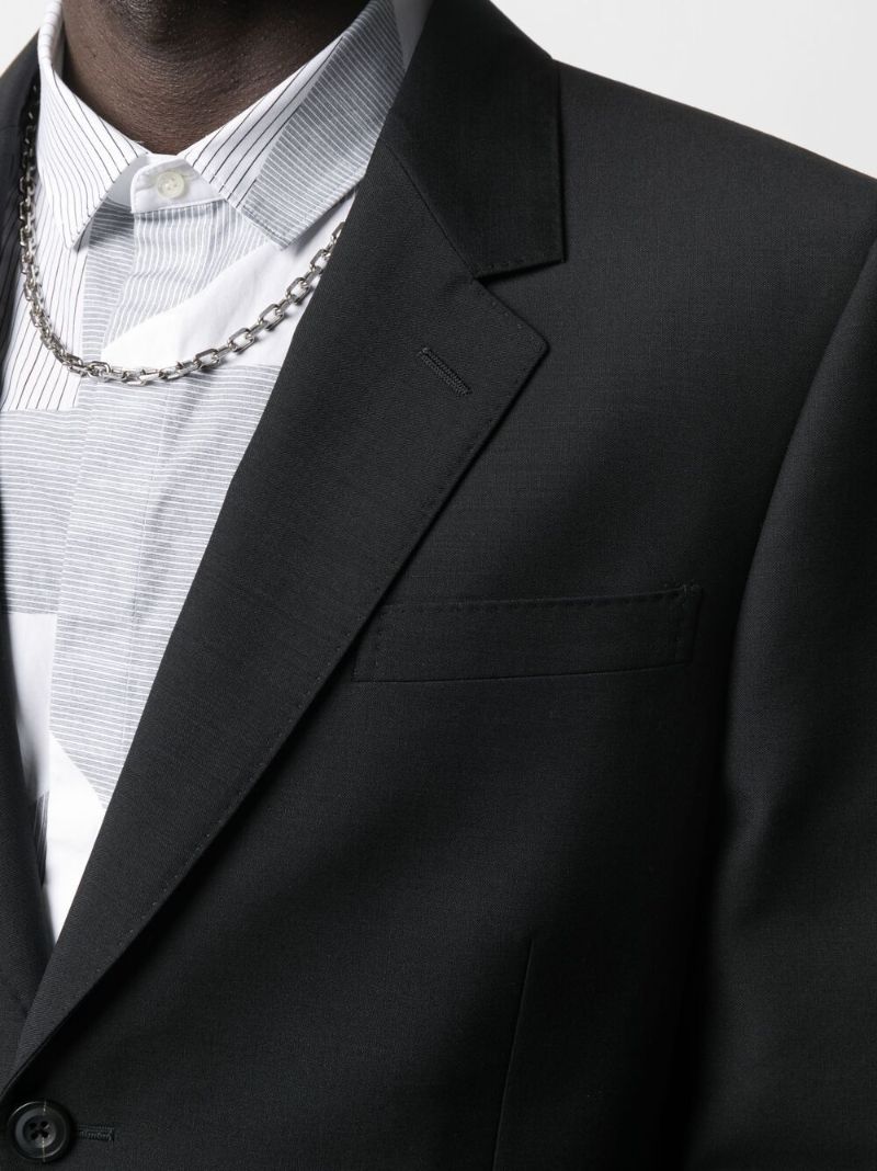 Black Single-breasted Wool Blazer