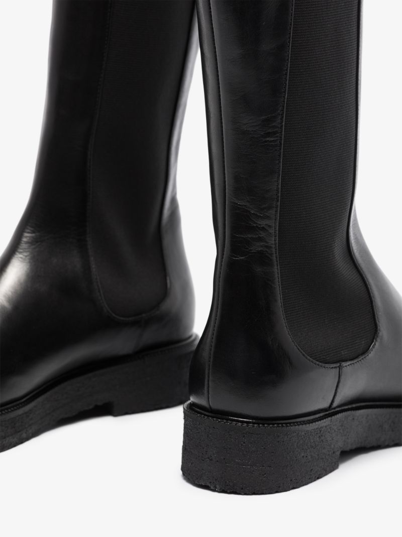 Black Palamino Knee-high Leather Chelsea Boots
