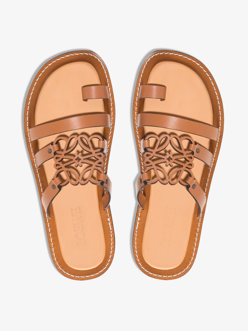 Brown Anagram Leather Sandals