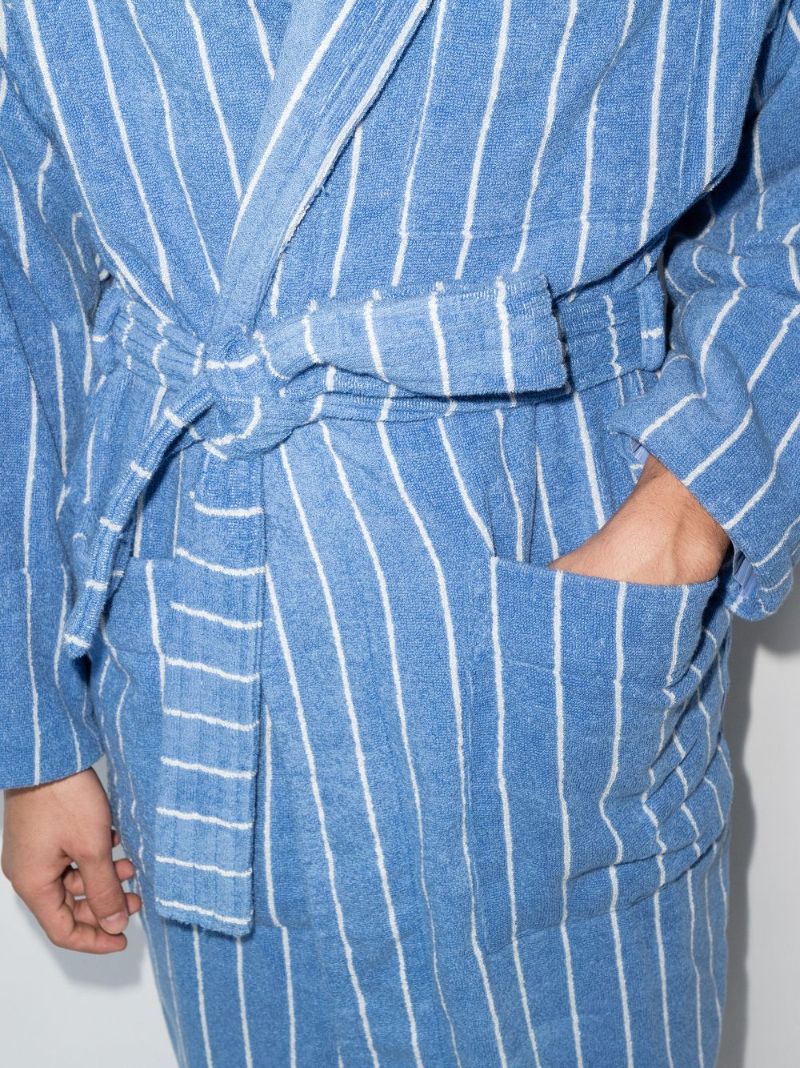 Stripe Organic Terry Cotton Bathrobe