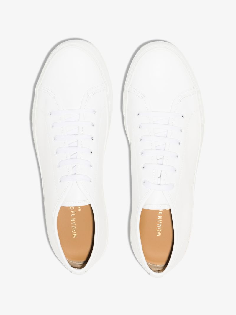 White Tournament Leather Low Top Sneakers