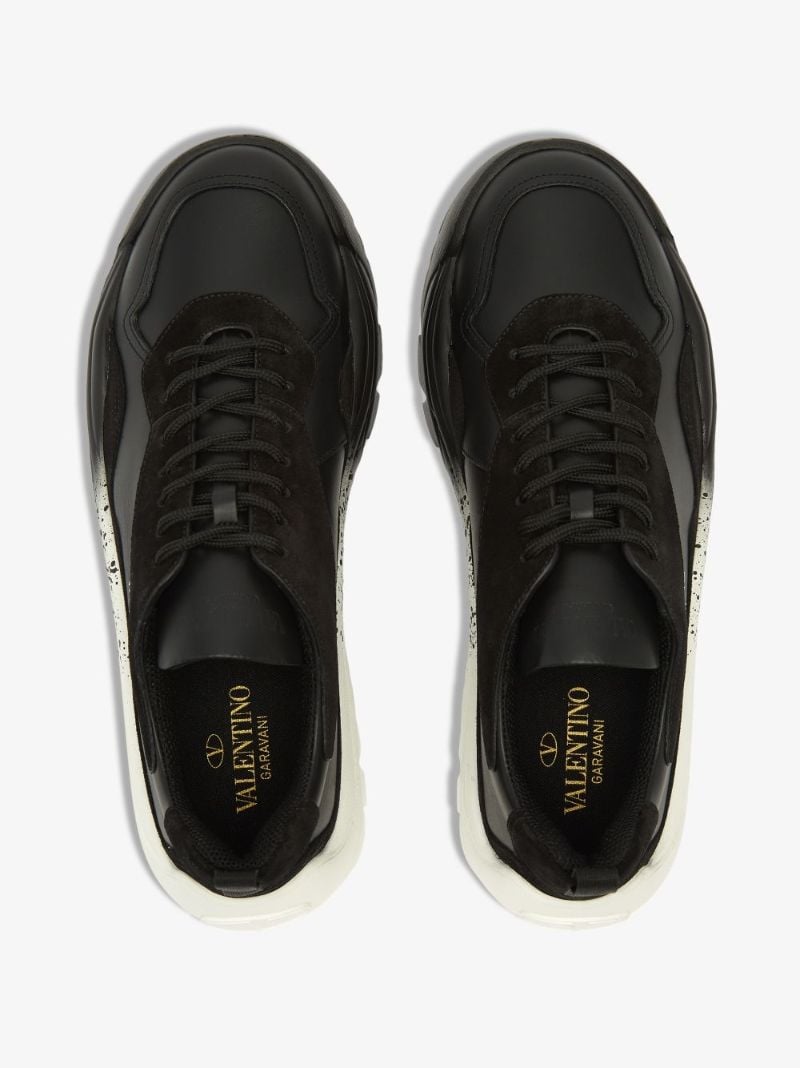 Black Gumboy Low Top Leather Sneakers