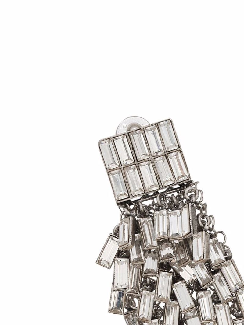 Silver-tone Crystal Fringe Drop Earrings