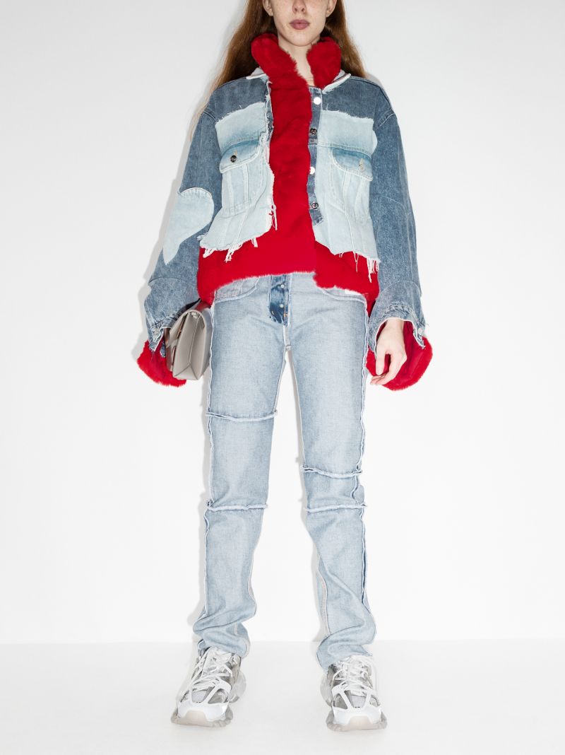 Faux Fur Trim Denim Jacket