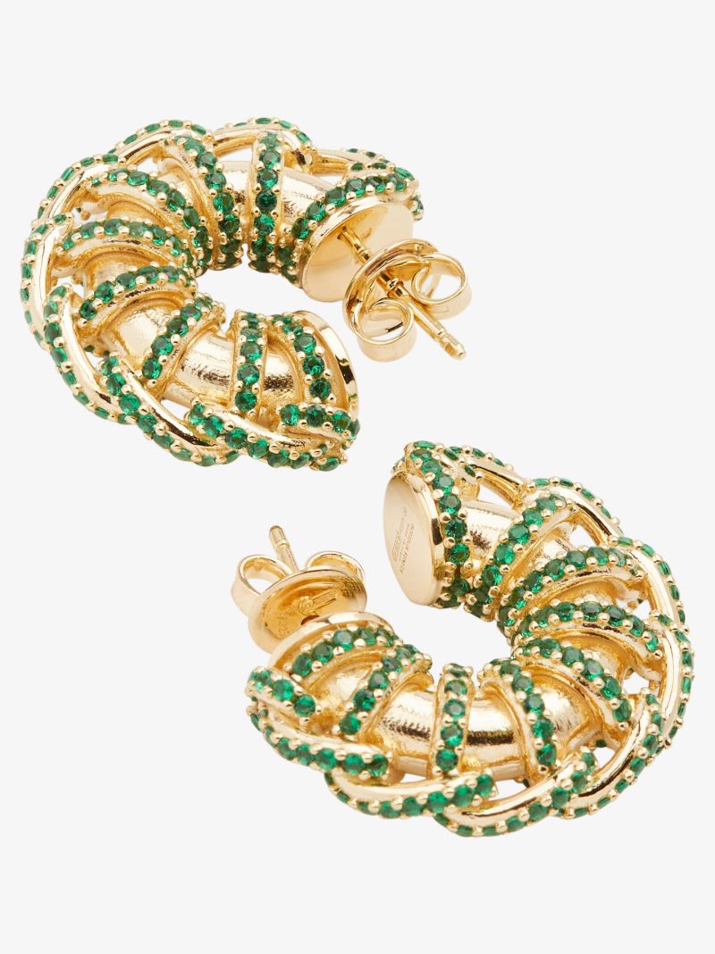 Gold-plated Disc Hoop Earrings