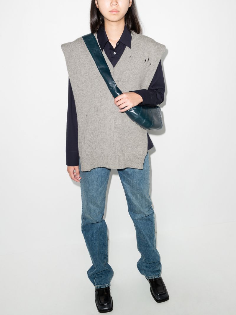 Distressed Knit Wool Poncho