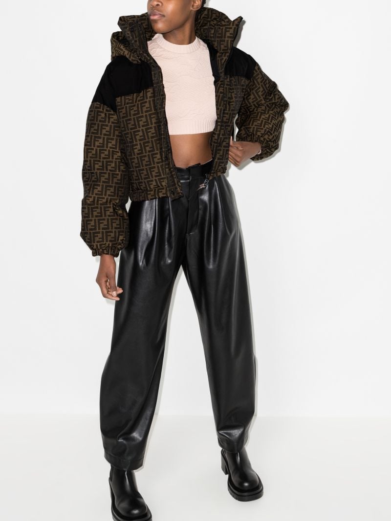 Ff Monogram Cropped Puffer Jacket