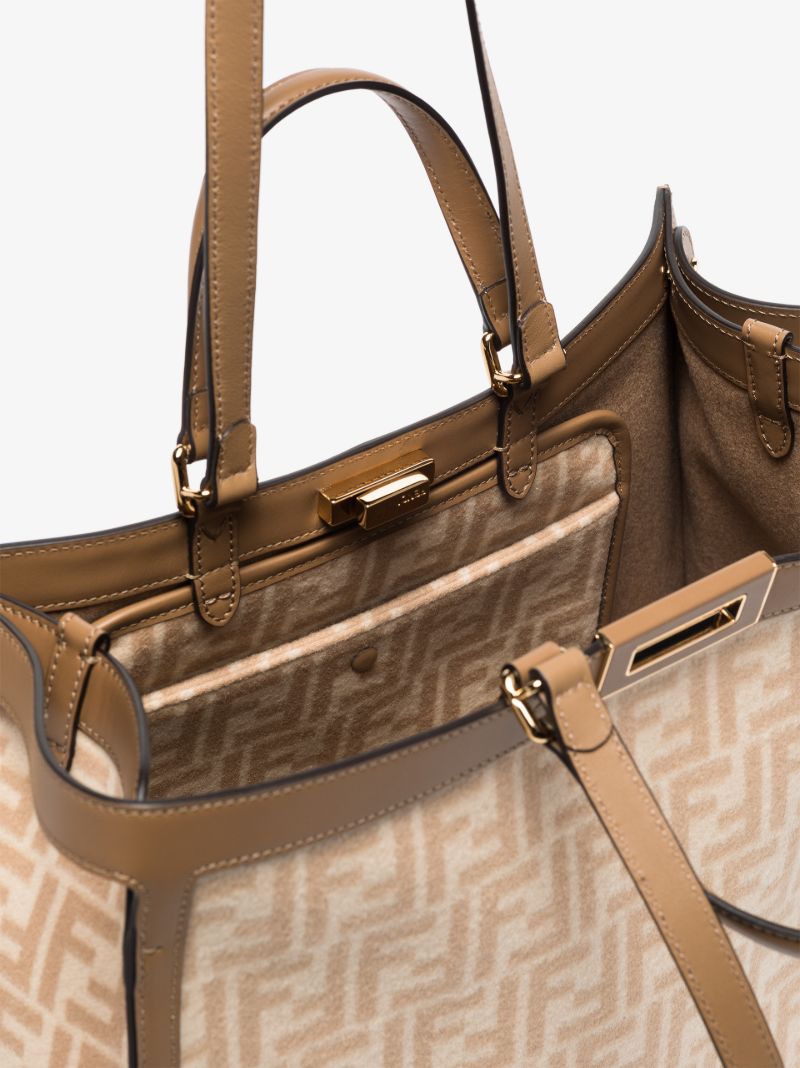 Neutral Peekaboo X-tote Ff Wool Tote Bag