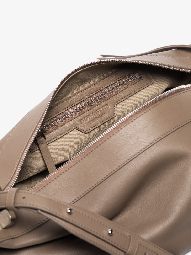 Brown Ring Large Leather Cross Body Bag