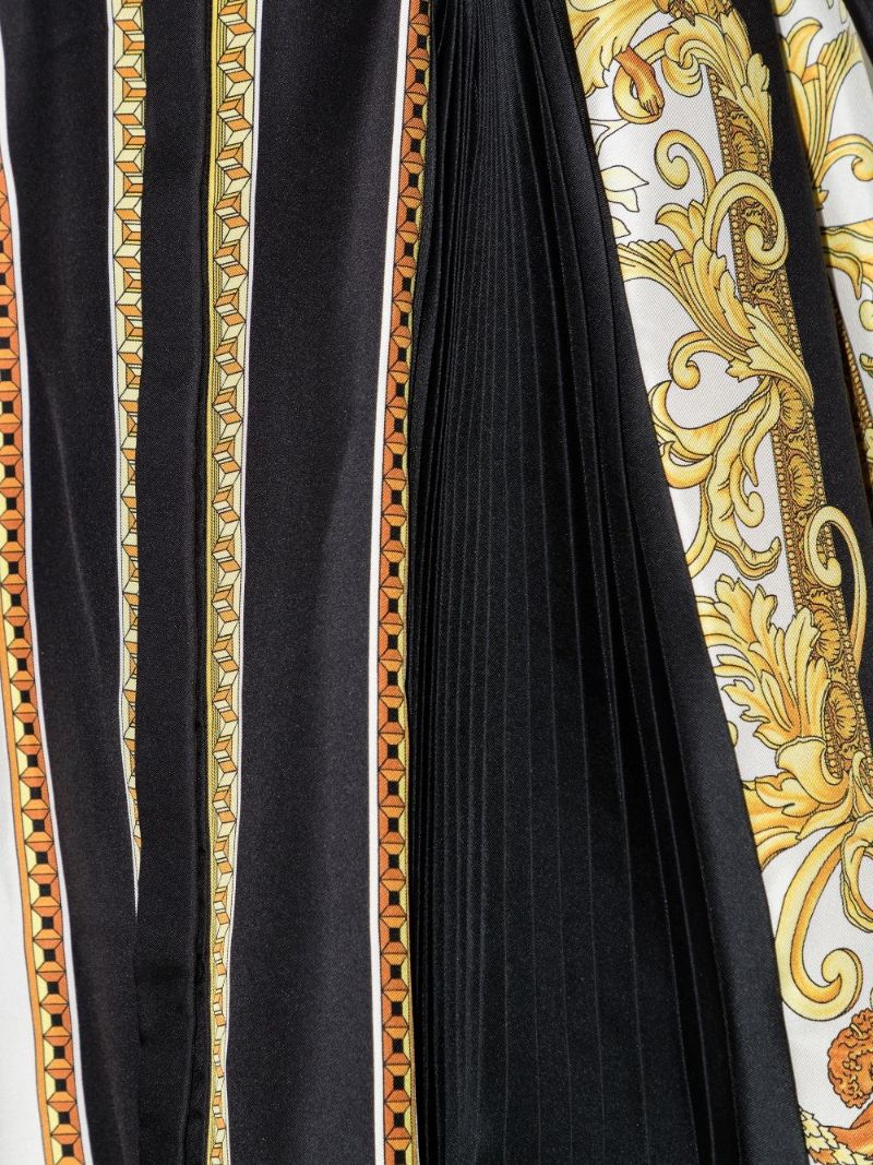 Baroque Print Silk Shirt Dress