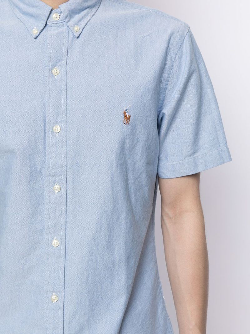 Blue Logo Cotton Shirt
