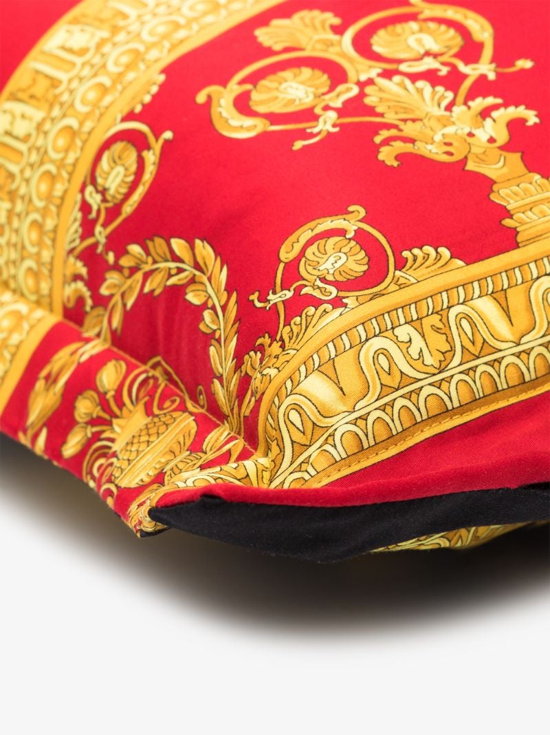 Black and Red I Love Baroque Print Reversible Cushion