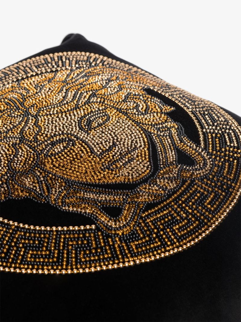 Black Medusa Studded Cushion