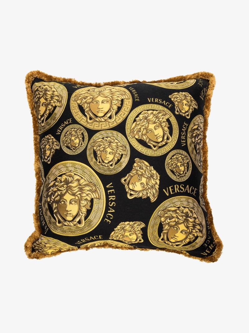 Black Double-sided Baroque Medusa Cushion