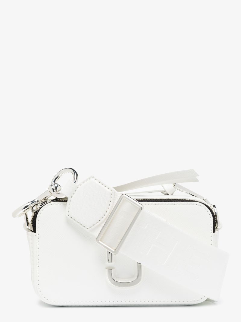 White Snapshot Leather Cross Body Bag