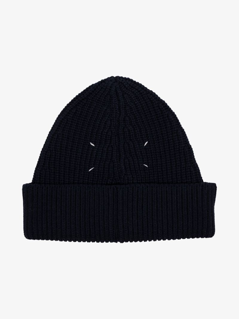 Blue Knitted Beanie Hat