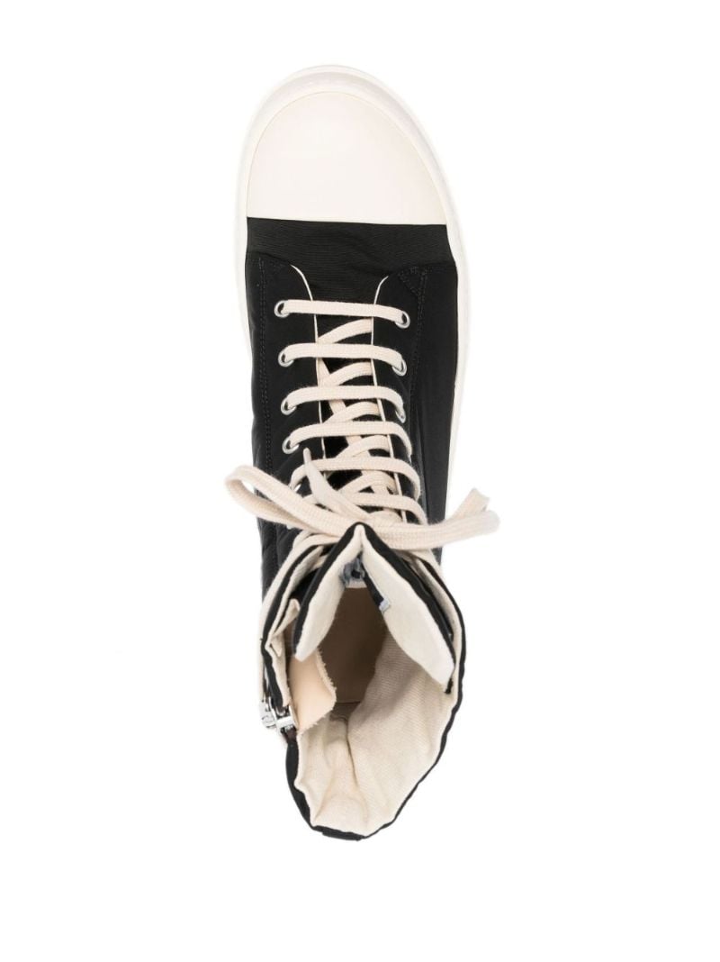 Black High-top Textile Sneakers