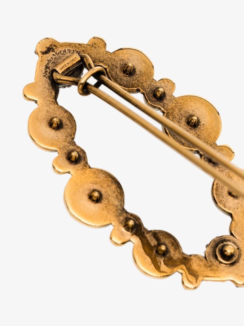 Gold-tone Pearl Skull Hair Clip