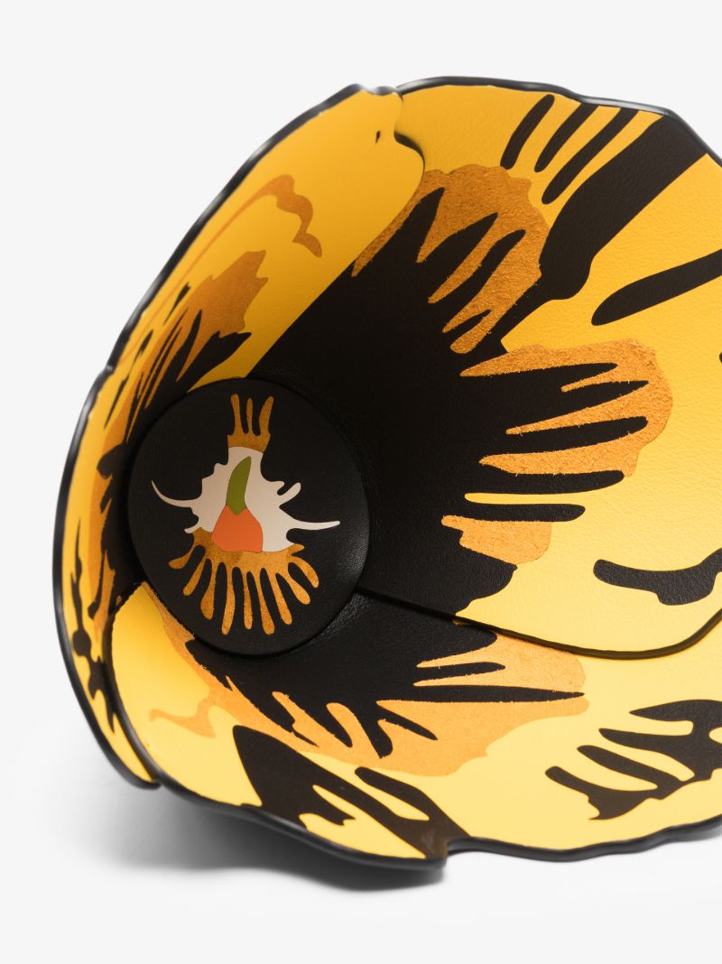 Black and Yellow Pansy Flower Vase