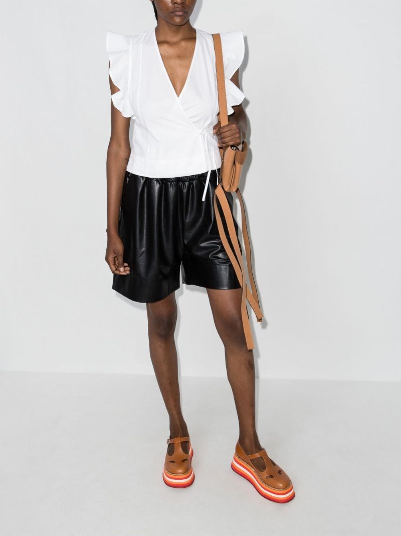 Sleeveless Ruffle Wrap Top
