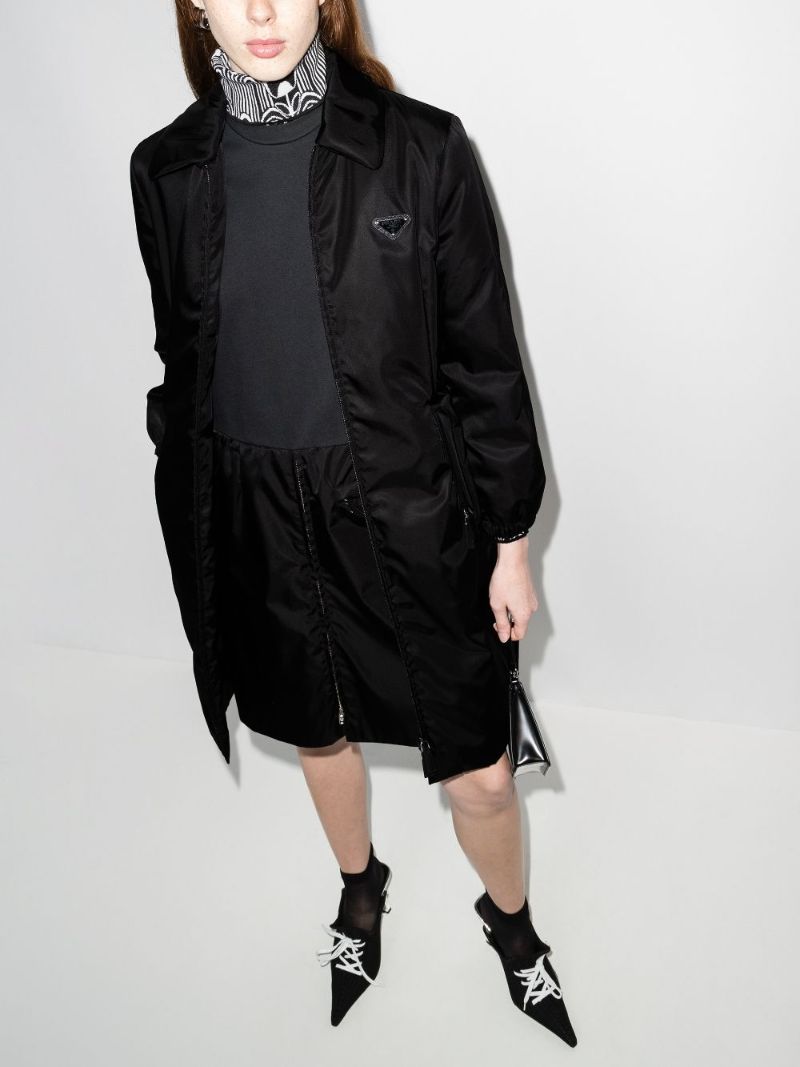 Re-nylon Logo Plaque Padded Coat