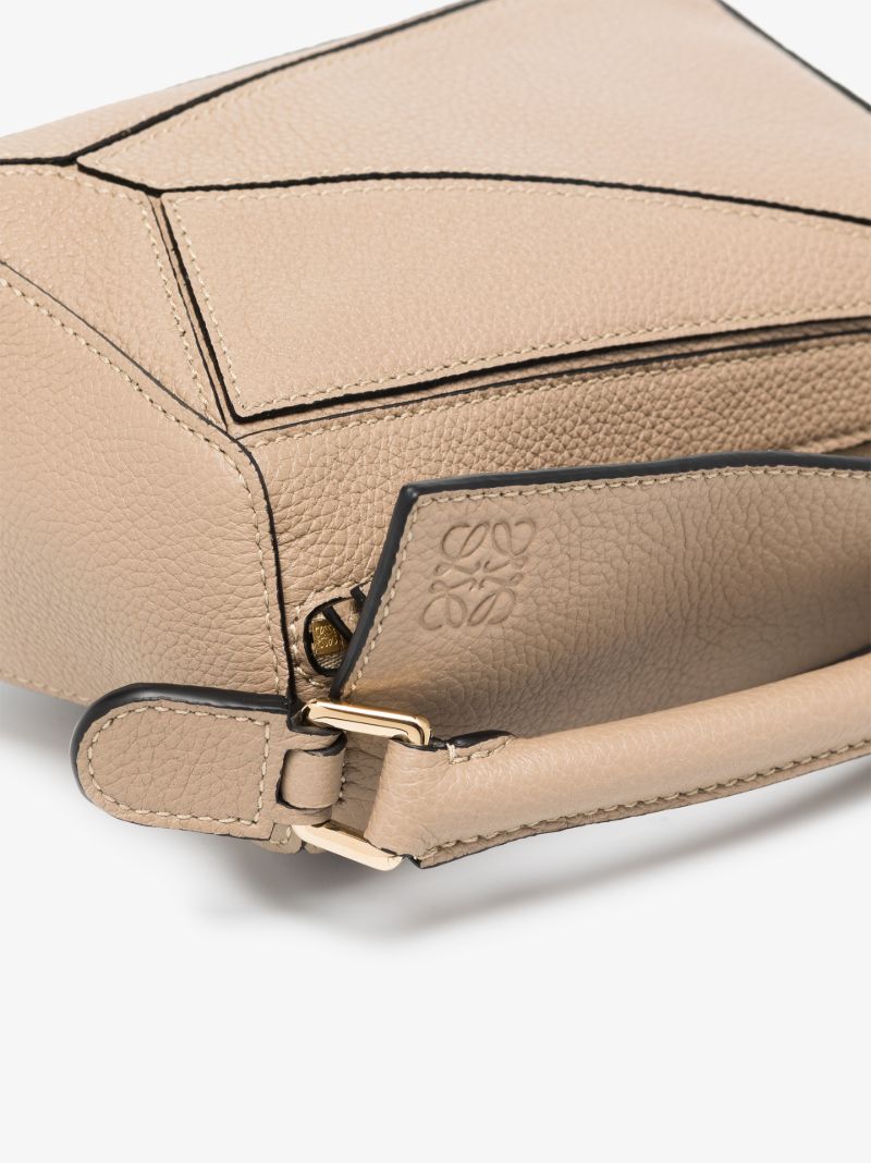 Neutral Puzzle Mini Leather Shoulder Bag