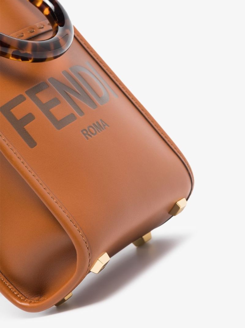 Brown Sunshine Mini Leather Top Handle Bag